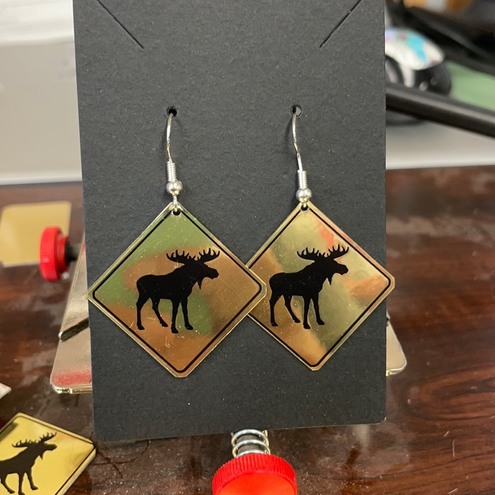 Moose Sign Earrings